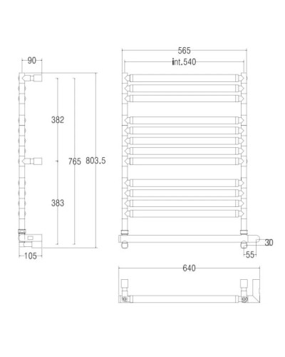 Полотенцесушитель электрический Margaroli Sereno 2-564 хром