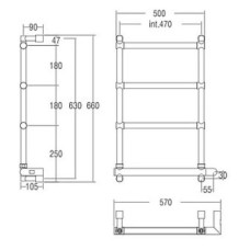 Полотенцесушитель электрический Margaroli Sole 542/470 бронза