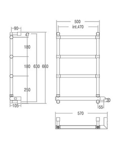 Полотенцесушитель электрический Margaroli Sole 542-5 золото