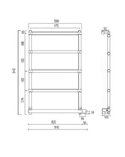 Полотенцесушитель электрический Margaroli Sole 542-5 хром