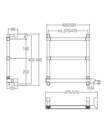 Полотенцесушитель электрический Margaroli Sole 542/3 хром
