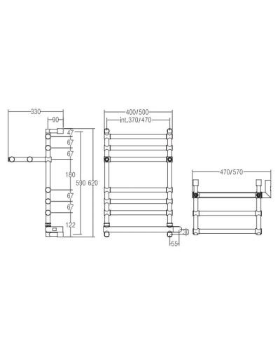 Полотенцесушитель электрический Margaroli Sole 552 хром 5524706CRPB