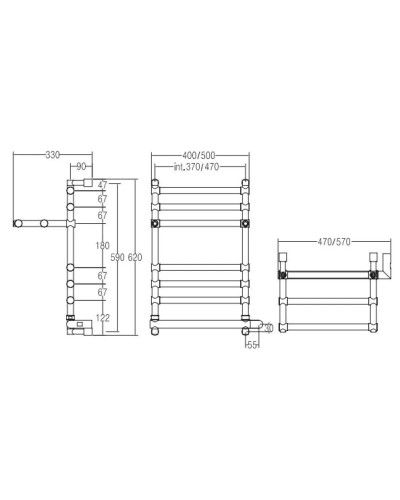 Полотенцесушитель электрический Margaroli Sole 552 хром 5524706CRPBL