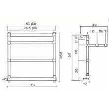 Полотенцесушитель электрический Margaroli Sole 554 хром 5544703CRPC