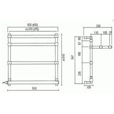 Полотенцесушитель электрический Margaroli Sole 554 хром 5544703CRPC