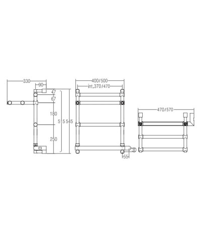 Полотенцесушитель электрический Margaroli Sole 554 бронза 5544703OBPB