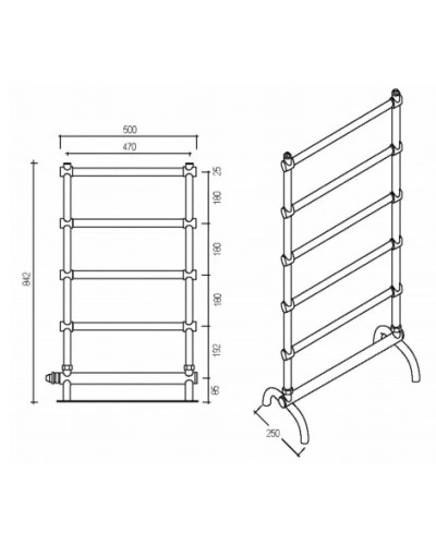 Полотенцесушитель электрический Margaroli Sole 556 бронза