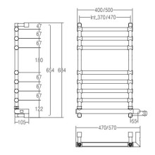 Полотенцесушитель электрический Margaroli Sole 564-8 хром 5644708CRNB