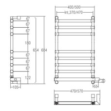 Полотенцесушитель электрический Margaroli Sole 564-8 хром 5644708CRNB