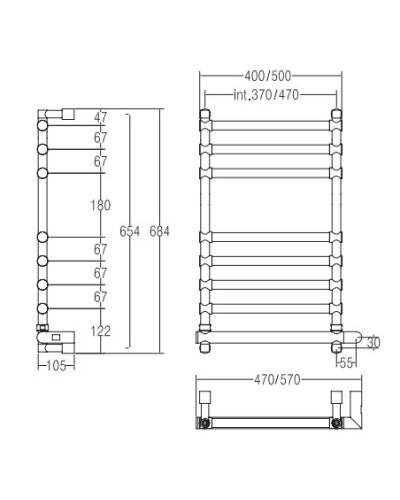 Полотенцесушитель электрический Margaroli Sole 564-8 хром 5644708CRNB