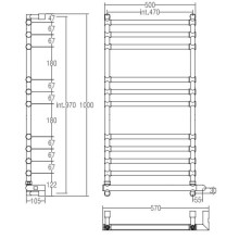 Полотенцесушитель электрический Margaroli Sole 564-11 бронза 5644711OBNB