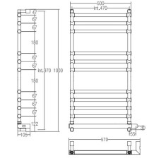 Полотенцесушитель электрический Margaroli Sole 564-11 бронза 5644711OBNB