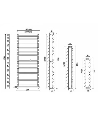 Полотенцесушитель электрический Margaroli Sole 564-14 5644714CRNC