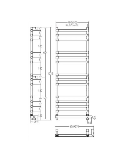 Полотенцесушитель электрический Margaroli Sole 564-14 бронза