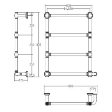 Полотенцесушитель электрический Margaroli Armonia 9-542 бронза