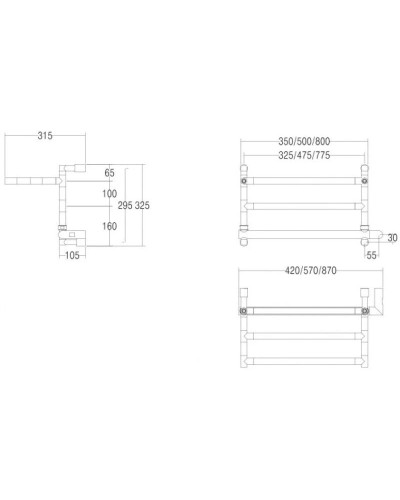 Полотенцесушитель электрический Margaroli Sereno 592/475 хром
