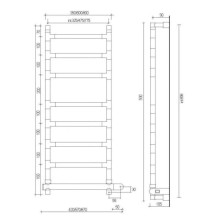 Полотенцесушитель электрический Margaroli Sereno 584-8/325 хром