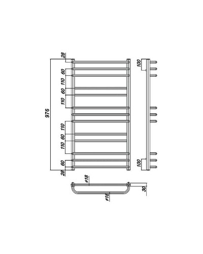 Водяной полотенцесушитель Ravak Cube 50х100 X04000083669 Хром