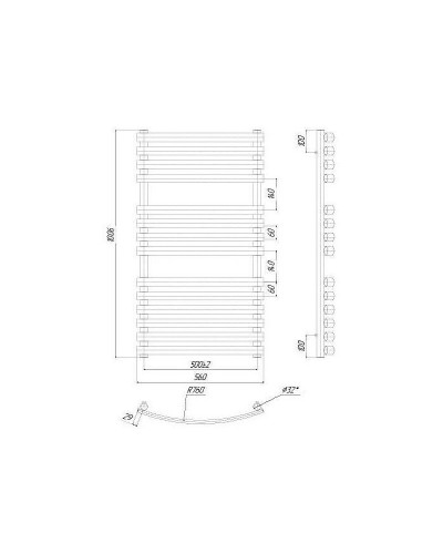 Водяной полотенцесушитель Ravak Elegance 50х100 X04000083676 Хром