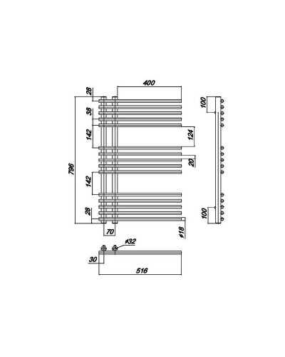 Водяной полотенцесушитель Ravak Style 50х80 X04000083671 Хром