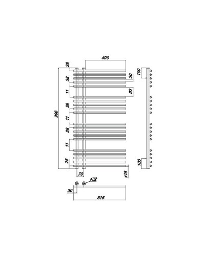 Водяной полотенцесушитель Ravak Style 50х100 X04000083650 Хром