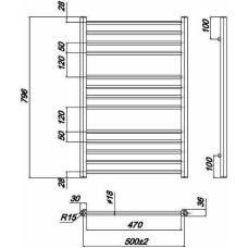 Водяной полотенцесушитель Ravak Norma 50х80 X04000083678 Хром