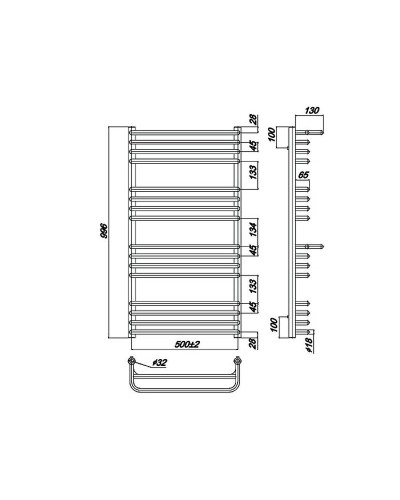Водяной полотенцесушитель Ravak Optima 50х100 X04000083686 с полкой Хром