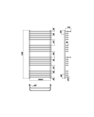Водяной полотенцесушитель Ravak Optima 50х120 X04000083687 с полкой Хром