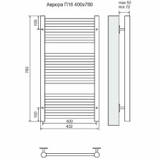 Водяной полотенцесушитель Terminus Аврора П16 400x780 4660059582214 Хром