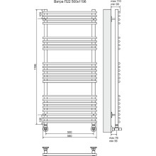 Водяной полотенцесушитель Terminus Ватра П22 500x1196 4620768886621 Хром