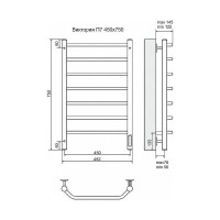 Электрический полотенцесушитель Terminus Виктория П7 450x750 4660059580159 Хром