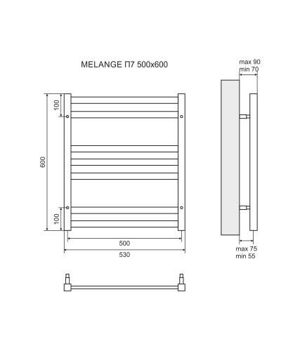 Электрический полотенцесушитель Lemark Melange П7 50х60 LM49607EW Белый