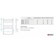 Электрический полотенцесушитель Energy Ergo 600x500 EETR0ERGO06050R905M Черный матовый RAL 9005