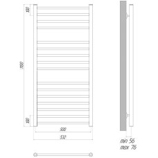 Водяной полотенцесушитель Lemark Ursus П16 50х110 LM72116BL Черный