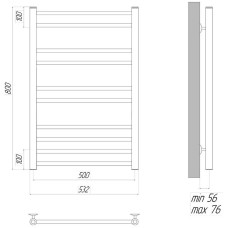 Водяной полотенцесушитель Lemark Ursus П10 50х80 LM72810BL Черный