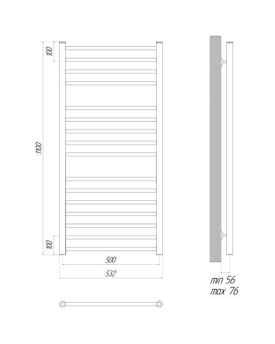 Электрический полотенцесушитель Lemark Ursus П16 50х110 LM72116EBL Черный