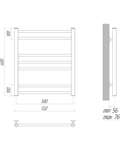 Электрический полотенцесушитель Lemark Ursus П7 50х60 LM72607E Хром