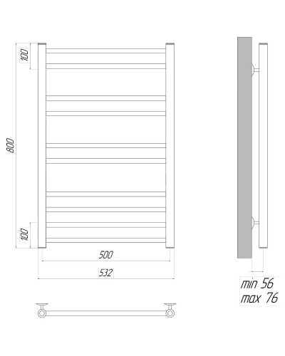 Электрический полотенцесушитель Lemark Ursus П10 50х80 LM72810EBL Черный