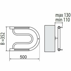 Водяной полотенцесушитель Terminus Фокстрот 320x500 4620768881237 с полкой Хром