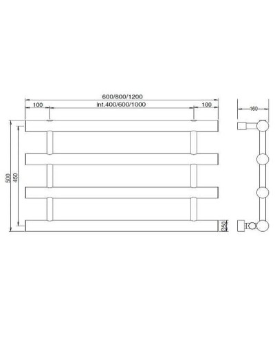Водяной полотенцесушитель Margaroli Orizzonti 14426004CR Хром