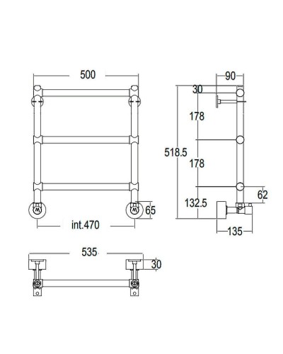 Водяной полотенцесушитель Margaroli Sole 4404703OBN Бронза