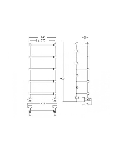 Водяной полотенцесушитель Margaroli Sole 4423705OB Бронза