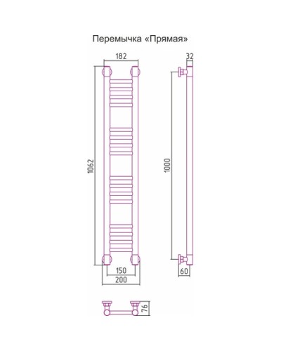 Полотенцесушитель водяной 1000х150 Сунержа Богема+ 00-0220-1015