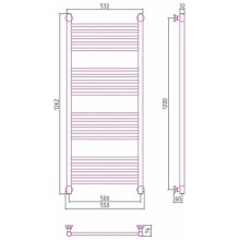 Полотенцесушитель водяной 1200х500 Сунержа Богема+ 00-0220-1250