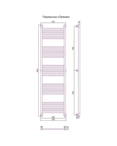 Полотенцесушитель водяной 1900х500 Сунержа Богема+ 00-0220-1950