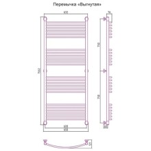 Полотенцесушитель водяной 1500х600 перемычка выгнутая Сунержа Богема+ 00-0221-1560