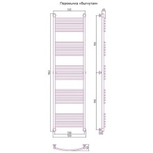 Полотенцесушитель водяной 1900х500 перемычка выгнутая Сунержа Богема+ 00-0221-1950