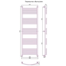 Полотенцесушитель водяной 1900х600 перемычка выгнутая Сунержа Богема+ 00-0221-1960