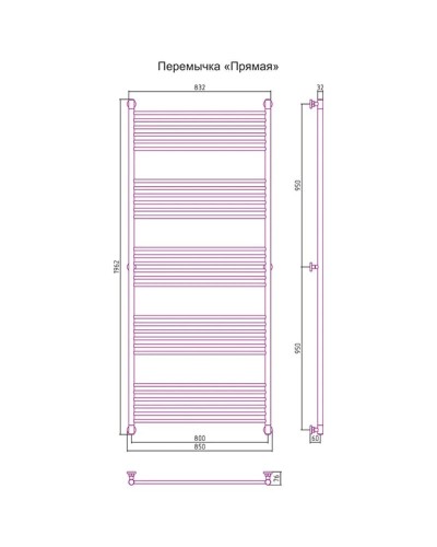 Полотенцесушитель водяной 1900х800 Сунержа Богема+ 00-0220-1980