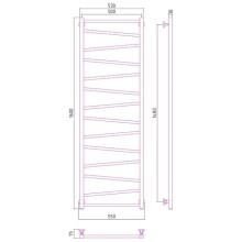 Полотенцесушитель водяной 1600х500 подключение нижнее Сунержа Сирокко 00-0253-1650
